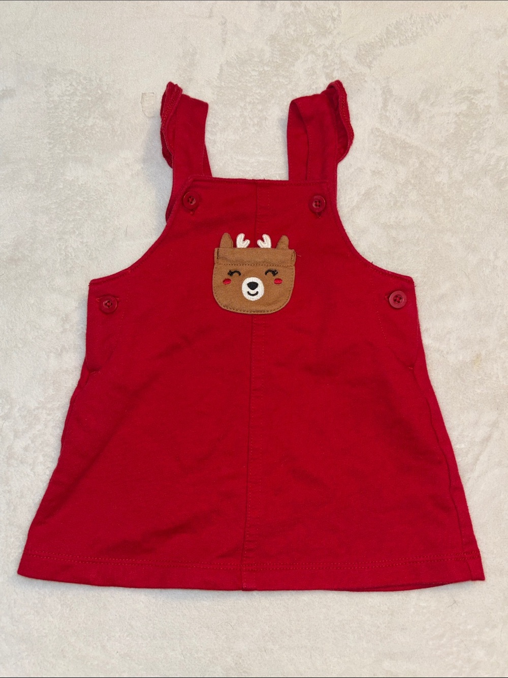 Carters Red Dress with Deer 3-6 months baby girl